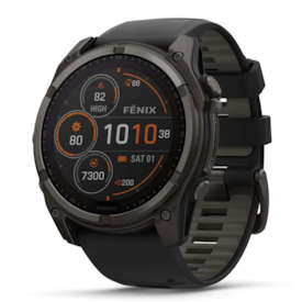 GARMIN FENIX 8 - 51MM SOLAR SAFIRA TITÂNIO REVESTIDO A DLC CARBON